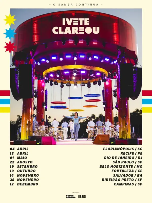 Ivete Sangalo leva o projeto Clareou a São Paulo em agosto com palco 360° e cinco horas de show